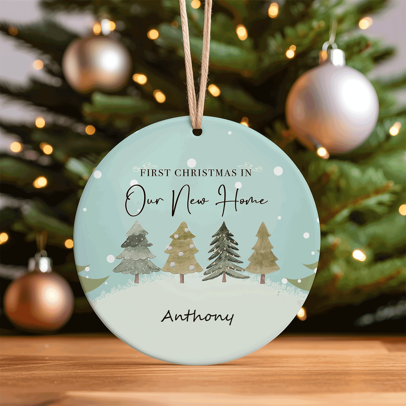 First Christmas in Our New Home | Celebrate New Beginnings with a Festive Touch | Ceramic Ornament